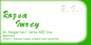 rozsa imrey business card